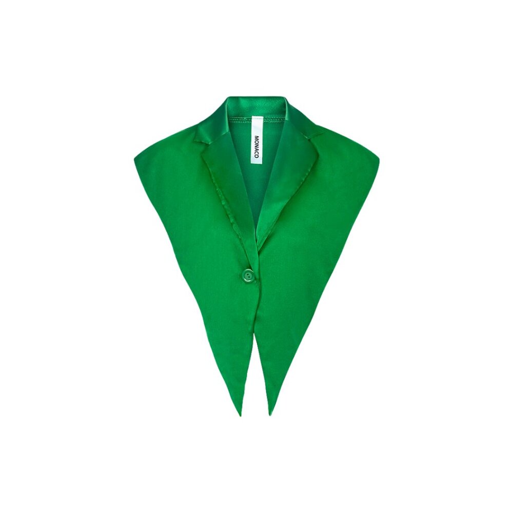 NWT Monaco Emerald Green Satin Sculpted Sleeveless Cropped Blazer Top